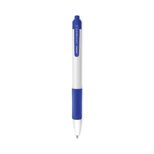 Sarasa Dry X20+ Gel Pen, Retractable, Fine 0.7 Mm, Blue Ink, White Barrel, Dozen