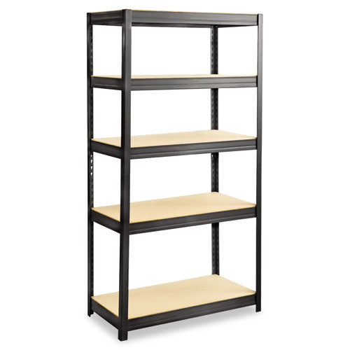 Boltless Steel/particleboard Shelving, Five-shelf, 36w X 18d X 72h, Black