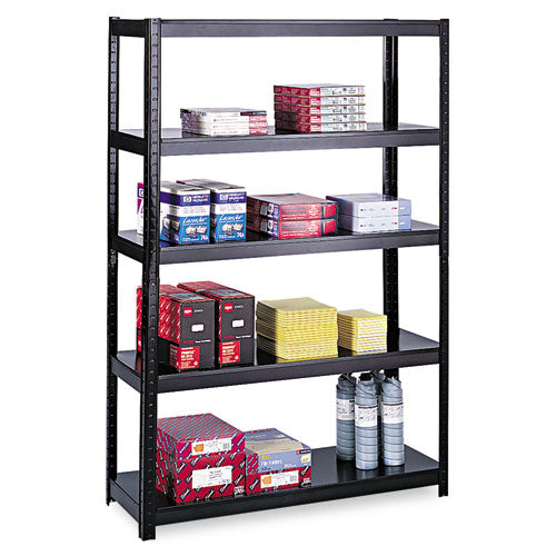 Boltless Steel/particleboard Shelving, Five-shelf, 36w X 18d X 72h, Black