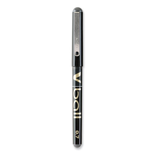 Vball Liquid Ink Roller Ball Pen, Stick, Extra-fine 0.5 Mm, Black Ink, Black Barrel, Dozen