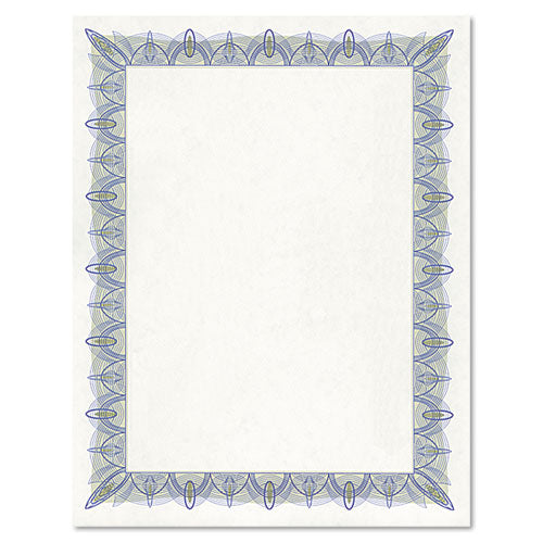 Award Certificates With Gold Seals, 8.5 X 11, Unique Blue With White Border, 25/pack