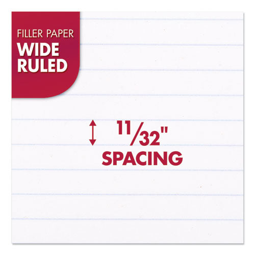 Filler Paper, 3-hole, 8 X 10.5, Wide/legal Rule, 200/pack