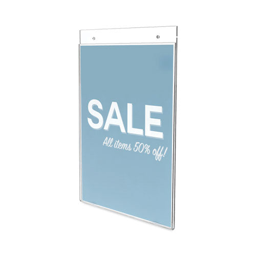 Classic Image Wall-mount Sign Holder, Portrait, 8.5 X 11, Clear