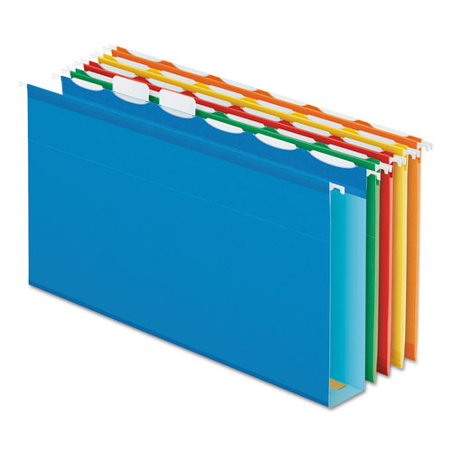 Ready-tab Extra Capacity Reinforced Colored Hanging Folders, Letter Size, 1/5-cut Tabs, Assorted Colors, 20/box