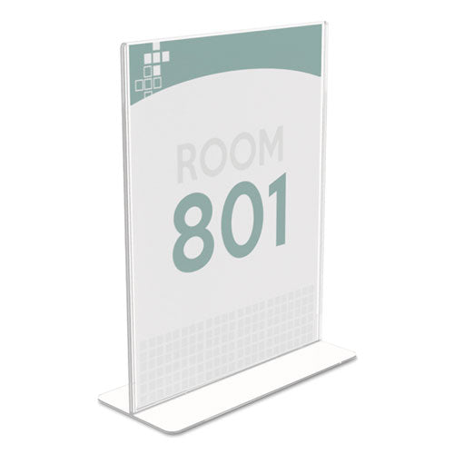 Superior Image Double Sided Sign Holder, 8.5 X 11 Insert, Clear