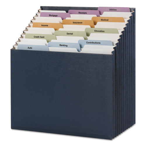 Stadium File, 12 Sections, 1/12-cut Tabs, Letter Size, Navy