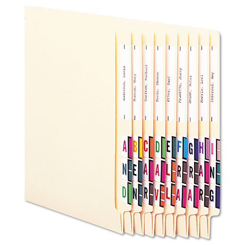 A-z Color-coded End Tab Filing Labels, M, 1 X 1.25, White, 500/roll