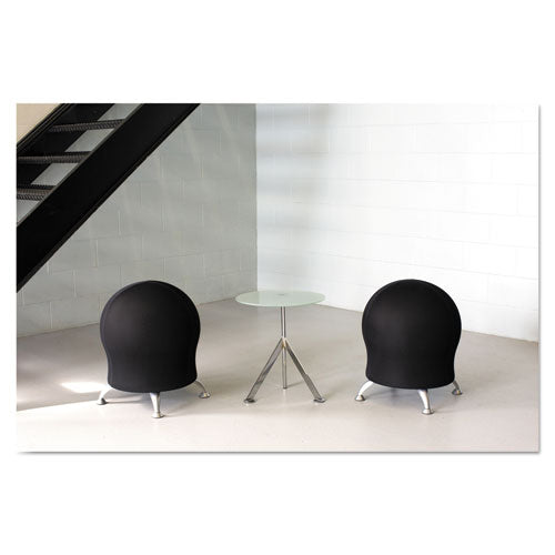 Zenergy Ball Chair, Backless, Supports Up To 250 Lb, Black Fabric Seat, Silver Base