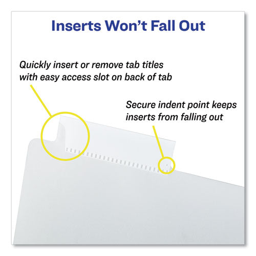 Insertable Big Tab Dividers, 8-tab, 11.13 X 9.25, White, Clear Tabs, 1 Set