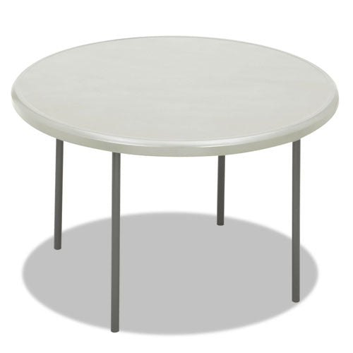 Indestructable Classic Folding Table, Round Top, 200 Lb Capacity, 48" Diameter X 29h, Platinum