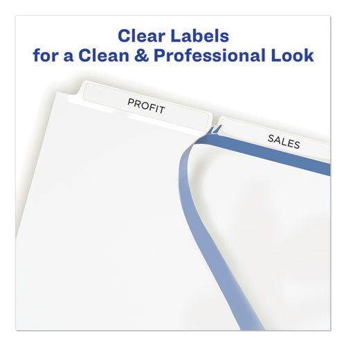 Print And Apply Index Maker Clear Label Unpunched Dividers, 3-tab, 11 X 8.5, White, 25 Sets