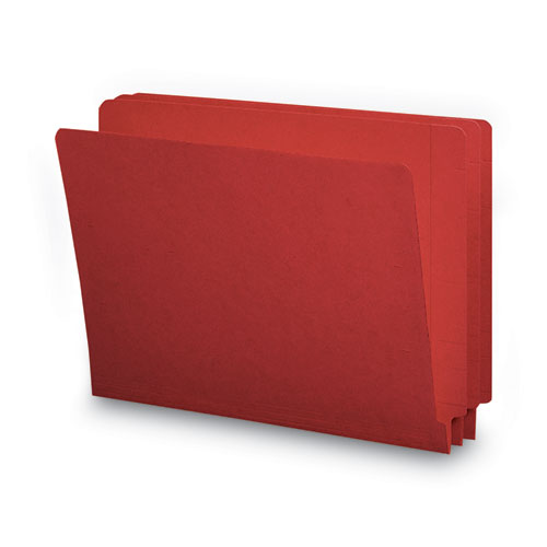 Shelf-master Reinforced End Tab Colored Folders, Straight Tabs, Letter Size, 0.75" Expansion, Red, 100/box