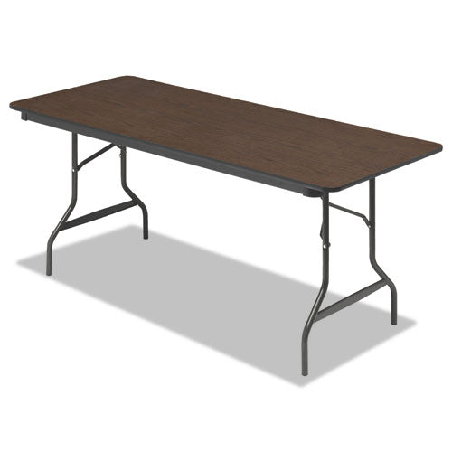 Officeworks Classic Wood-laminate Folding Table, Straight Legs, Rectangular, 48w X 24d X 29h, Walnut