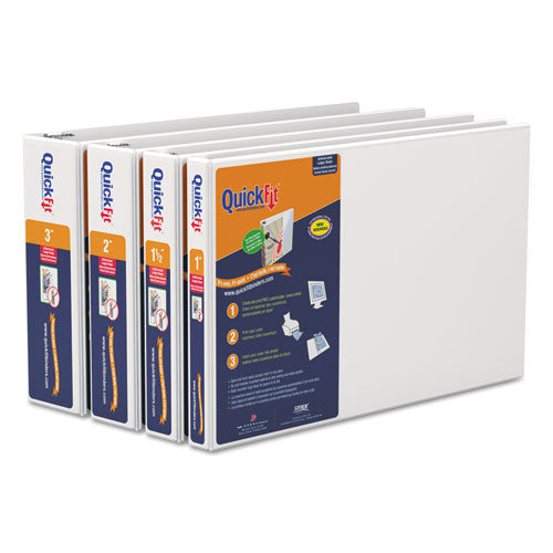 Quickfit Ledger D-ring View Binder, 3 Rings, 1" Capacity, 11 X 17, White
