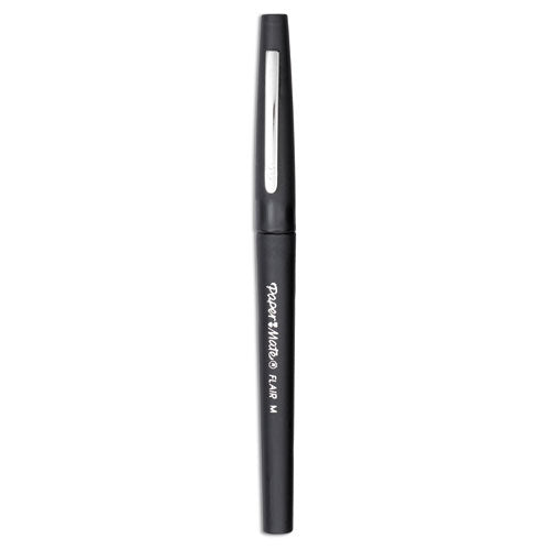 Point Guard Flair Felt Tip Porous Point Pen, Stick, Medium 0.7 Mm, Black Ink, Black Barrel, 36/box