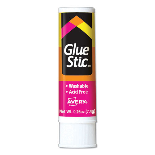 Permanent Glue Stic Value Pack, 0.26 Oz, Applies White, Dries Clear, 6/pack