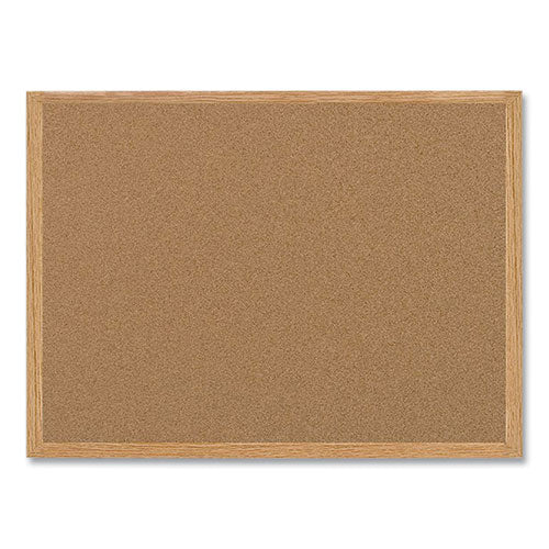 Earth Cork Board, 36 X 24, Natural Surface, Oak Wood Frame