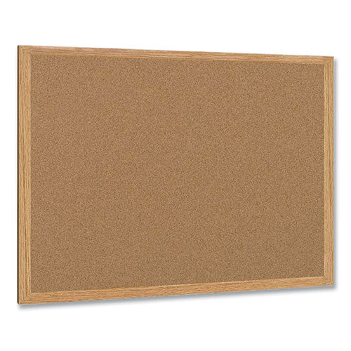 Earth Cork Board, 36 X 24, Natural Surface, Oak Wood Frame