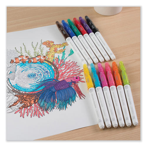 Frixion Colors Erasable Porous Point Pen, Stick, Bold 2.5 Mm, Six Assorted Ink Colors, White Barrel, 6/pack