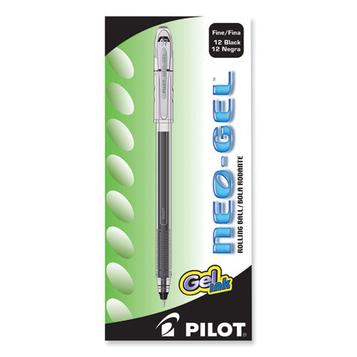 Neo-gel Gel Pen, Stick, Fine 0.7 Mm, Black Ink, Black Barrel, Dozen