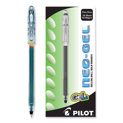 Neo-gel Gel Pen, Stick, Fine 0.7 Mm, Black Ink, Black Barrel, Dozen