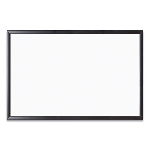 Magnetic Dry Erase Board With Wood Frame, 36 X 24, White Surface, Black Wood Frame
