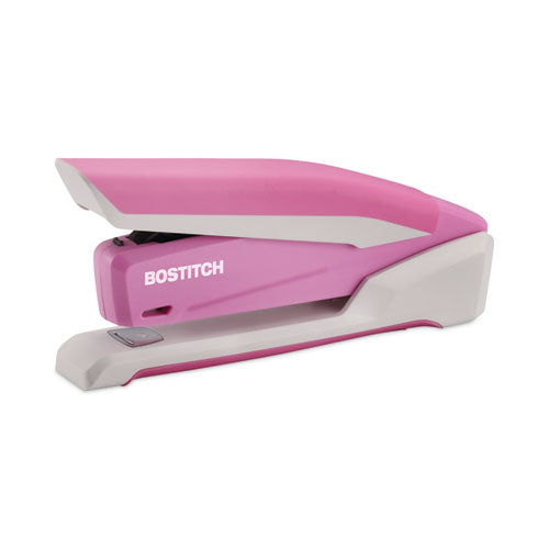 Incourage Spring-powered Desktop Stapler With Antimicrobial Protection, 20-sheet Capacity, Pink/gray