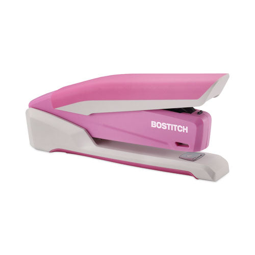 Incourage Spring-powered Desktop Stapler With Antimicrobial Protection, 20-sheet Capacity, Pink/gray