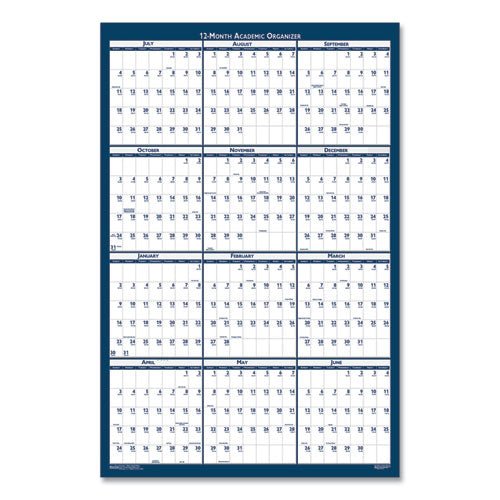 Academic Year Recycled Poster Style Reversible/erasable Yearly Wall Calendar, 24 X 37, 12-month (july To June): 2023 To 2024