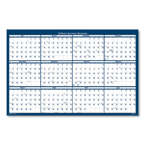Academic Year Recycled Poster Style Reversible/erasable Yearly Wall Calendar, 24 X 37, 12-month (july To June): 2023 To 2024