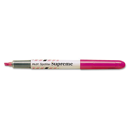 Spotliter Supreme Highlighter, Fluorescent Pink Ink, Chisel Tip, Pink/white Barrel