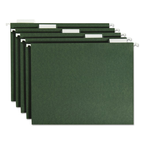 Hanging Folders, Letter Size, 1/5-cut Tabs, Standard Green, 25/box