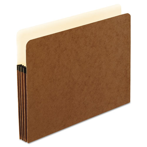 Smart Shield File Pocket, 5.25" Expansion, Letter Size, Red Fiber, 10/box