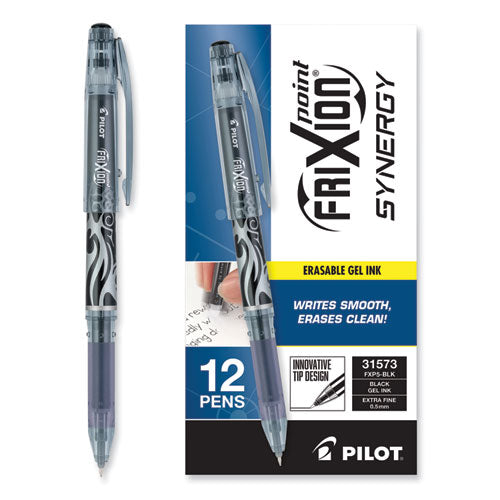 Frixion Point Erasable Gel Pen, Stick, Extra-fine 0.5 Mm, Black Ink, Black Barrel