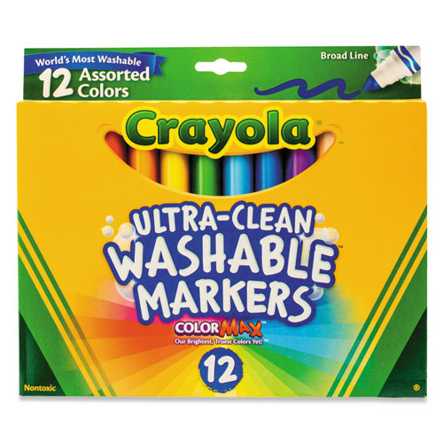 Ultra-clean Washable Markers, Fine Bullet Tip, Assorted Colors, 8/pack
