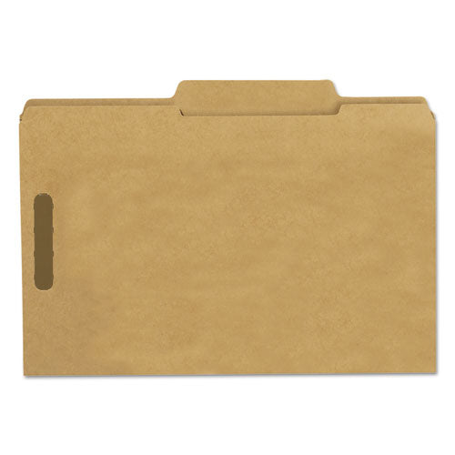 Top Tab Fastener Folders, Guide-height 2/5-cut Tabs, 0.75" Expansion, 2 Fasteners, Legal Size, 11-pt Kraft, 50/box