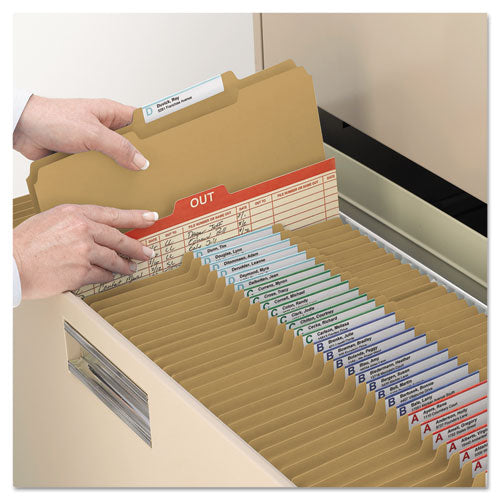 Top Tab Fastener Folders, Guide-height 2/5-cut Tabs, 0.75" Expansion, 2 Fasteners, Legal Size, 11-pt Kraft, 50/box