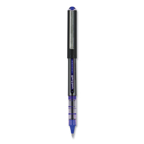 Vision Roller Ball Pen, Stick, Micro 0.5 Mm, Blue Ink, Blue/gray Barrel, Dozen
