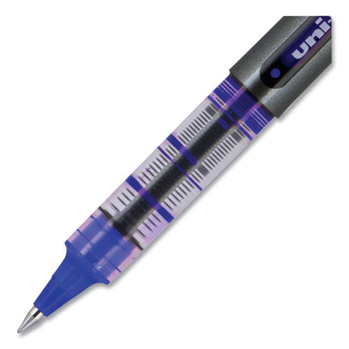 Vision Roller Ball Pen, Stick, Micro 0.5 Mm, Blue Ink, Blue/gray Barrel, Dozen