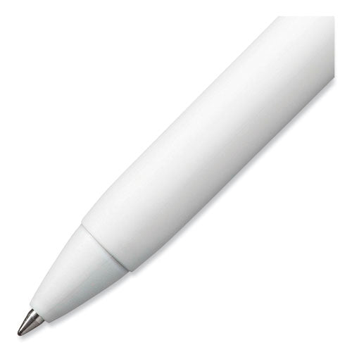 Unione Gel Pen, Retractable, Medium 0.7 Mm, Black Ink, White Barrel, Dozen