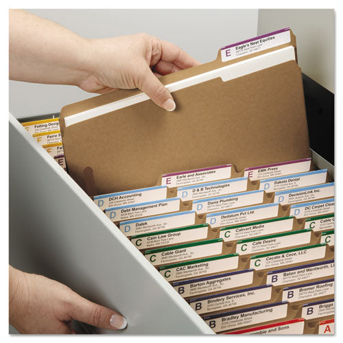 Top Tab Fastener Folders, 1/3-cut Tabs: Assorted, 0.75" Expansion, 2 Fasteners, Legal Size, Kraft Exterior, 50/box