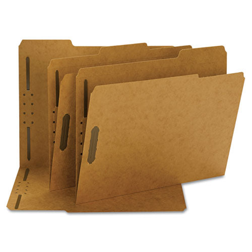 Top Tab Fastener Folders, 1/3-cut Tabs: Assorted, 0.75" Expansion, 2 Fasteners, Legal Size, Kraft Exterior, 50/box