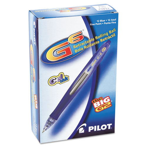 G6 Gel Pen, Retractable, Fine 0.7 Mm, Blue Ink, Blue Barrel