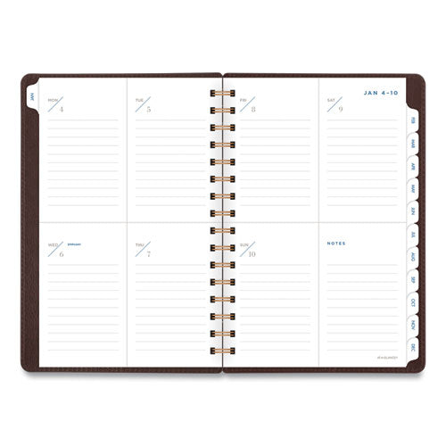 Signature Collection Distressed Brown Weekly Monthly Planner, 8.5 X 5.5, Brown Cover, 13-month (jan To Jan): 2023 To 2024