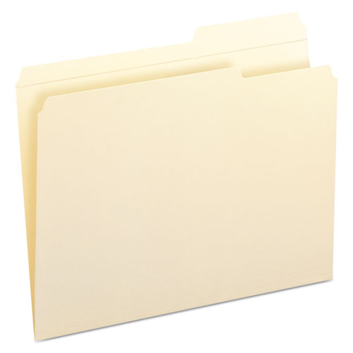 Reinforced Guide Height File Folders, 2/5-cut Tabs: Right Position, Letter Size, 0.75" Expansion, Manila, 100/box