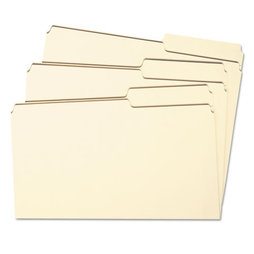 Reinforced Guide Height File Folders, 2/5-cut Tabs: Right Position, Letter Size, 0.75" Expansion, Manila, 100/box