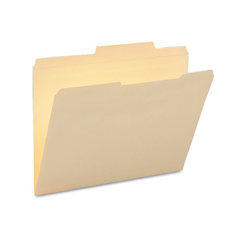 Reinforced Guide Height File Folders, 2/5-cut Tabs: Right Position, Letter Size, 0.75" Expansion, Manila, 100/box