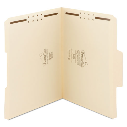 Supertab Reinforced Guide Height Fastener Folders, 14-pt Manila, 0.75" Expansion, 2 Fasteners, Letter Size, Manila, 50/box