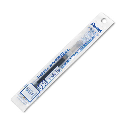 Refill For Pentel Energel Retractable Liquid Gel Pens, Fine Needle Tip, Blue Ink