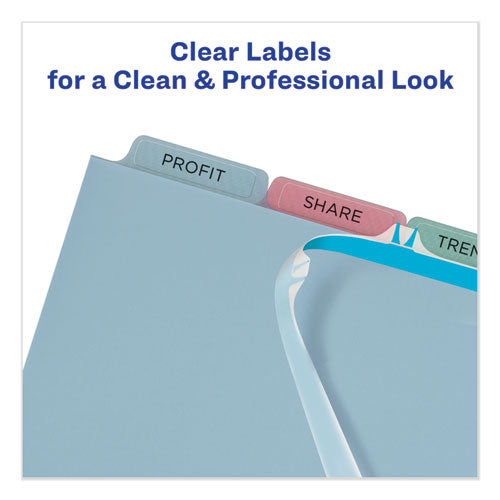 Print And Apply Index Maker Clear Label Plastic Dividers With Printable Label Strip, 5-tab, 11 X 8.5, Assorted Tabs, 5 Sets